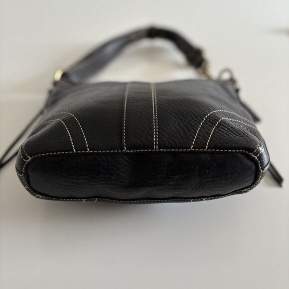 Vtg Coach Bleecker Black Pebbled Bag Purse Y2K Classic Duffle Crossbody 10398 - Picture 9 of 16